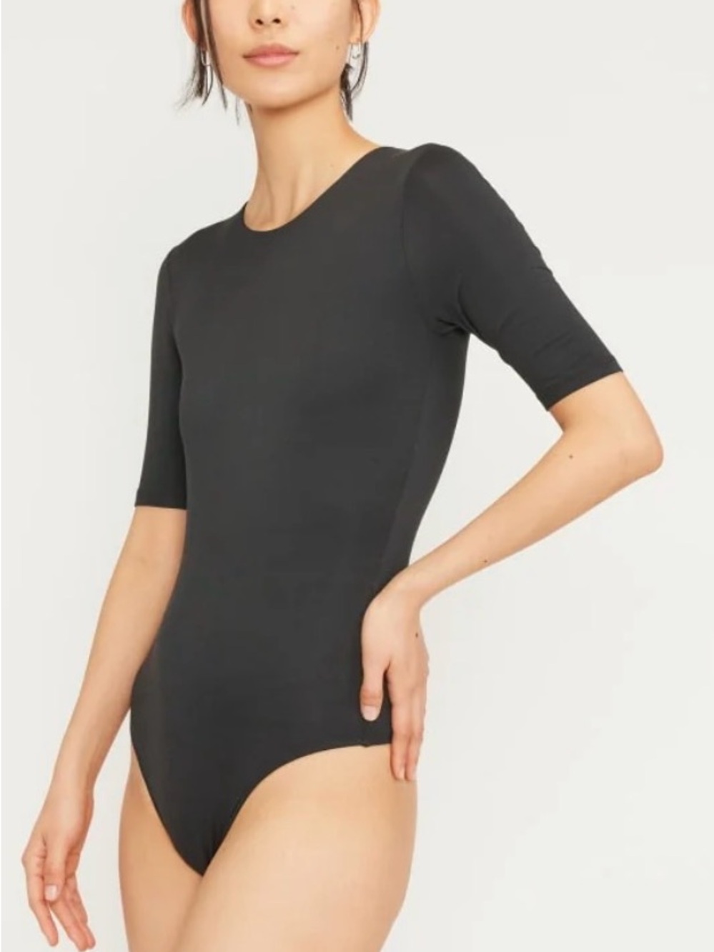 Everlane Black Short Sleeve Crew Bodysuit
